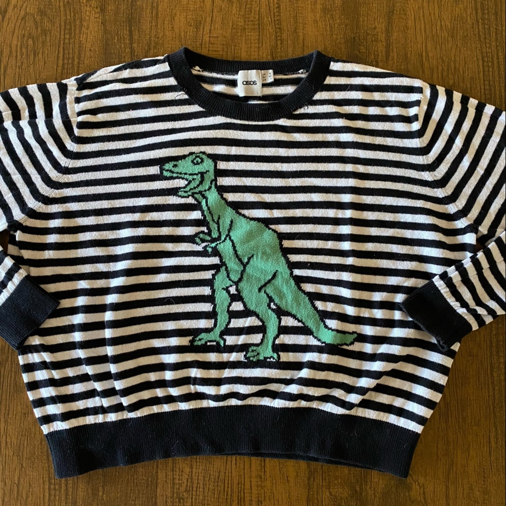 ASOS Striped Dinosaur Sweater